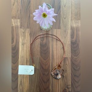 Handmade necklace, brown/gold/yellow colors mixed